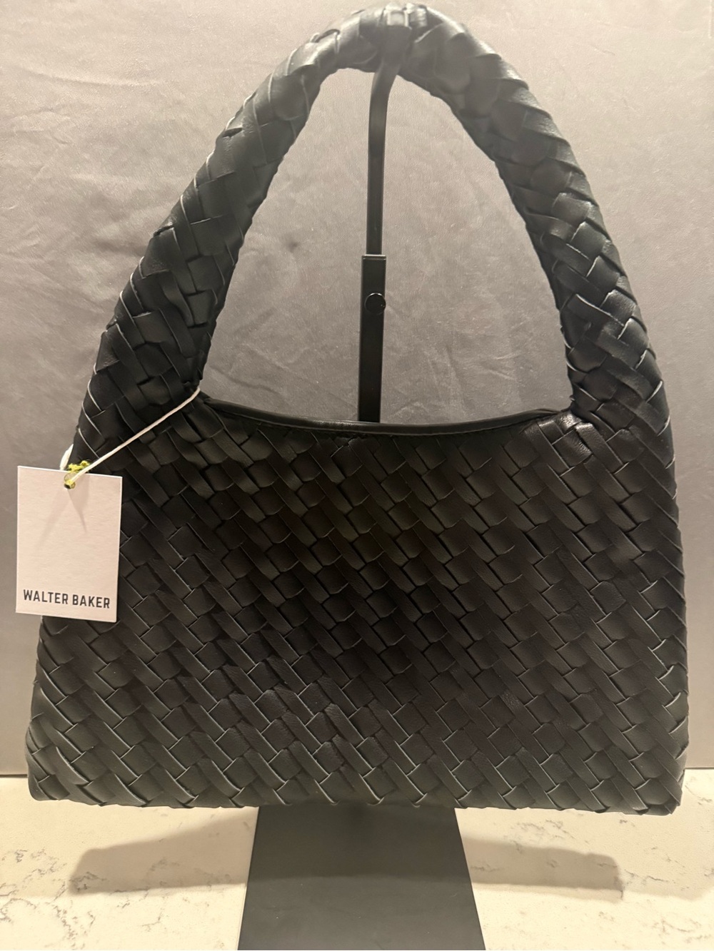 Walter Baker Black Woven Shoulder Bag